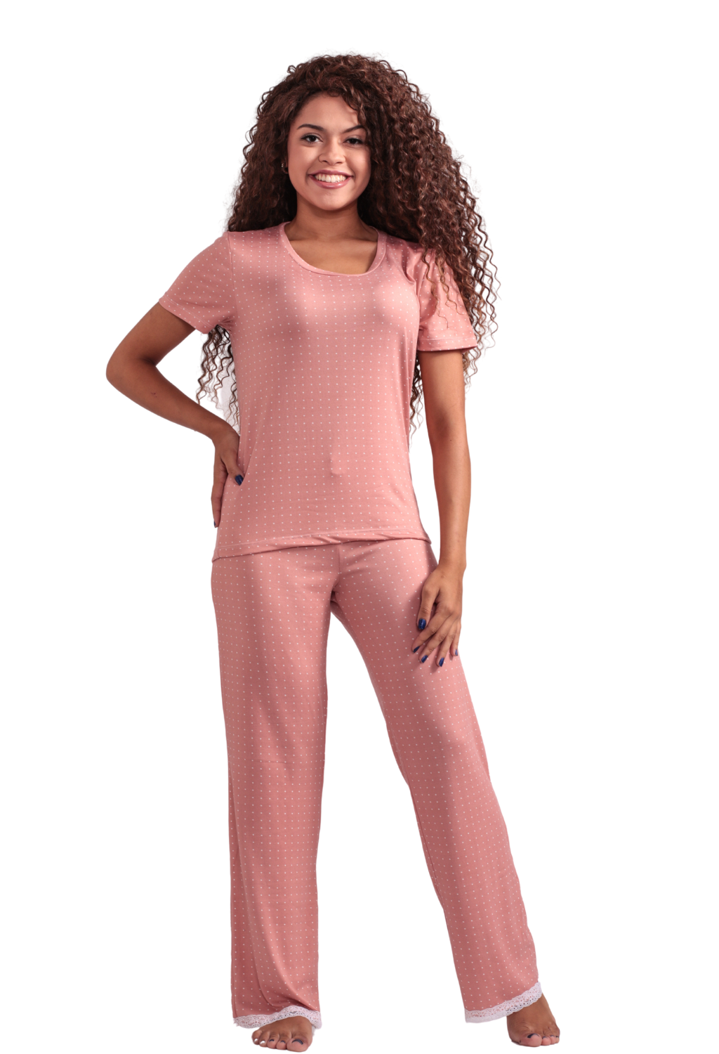 Pijama Feminino Calça E Blusa Manga Curta Verão Inverno