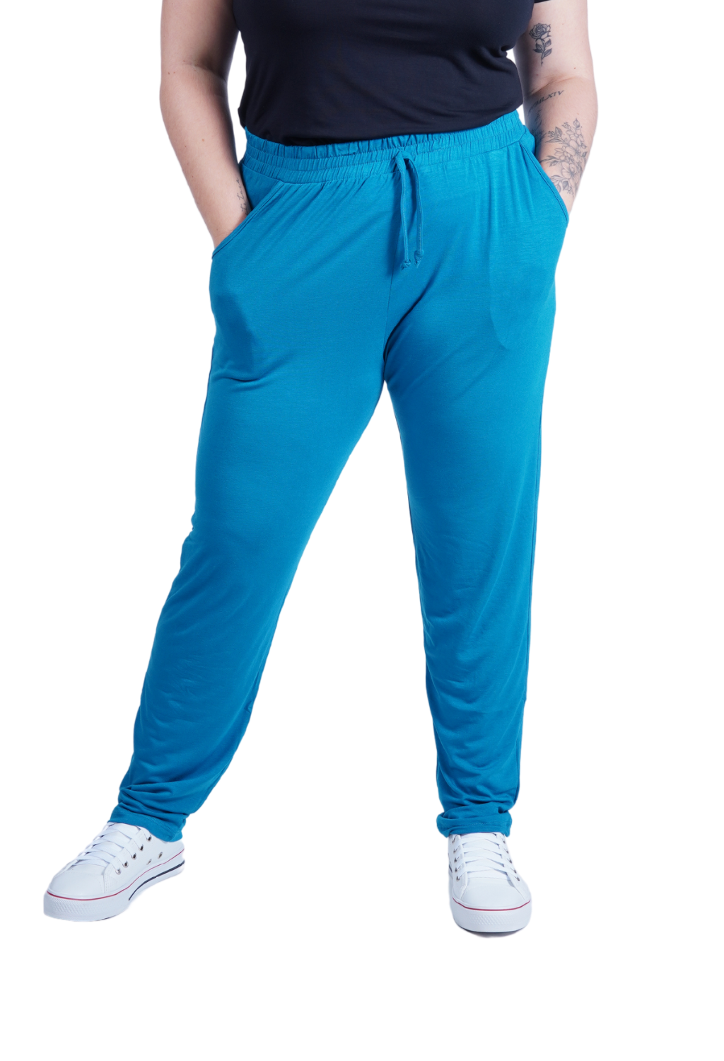 Calça De Malha Feminina Cor Azul Capri