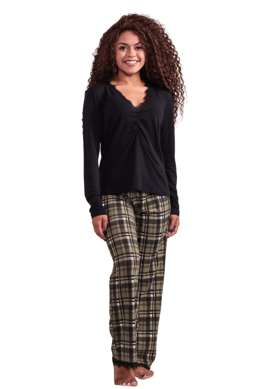 Pijama Feminino Blusa Manga Longa E Calça Inverno