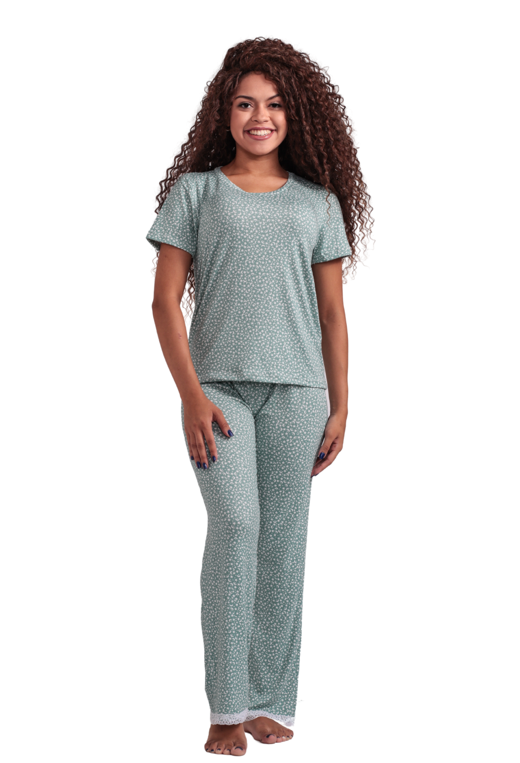 Pijama Feminino Calça E Blusa Manga Curta Verão Inverno